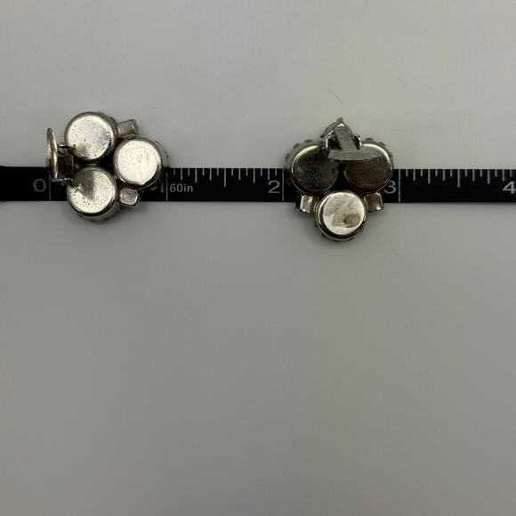 Fashion Crystal Cluster Clip-On Earrings - Picture 6 of 6